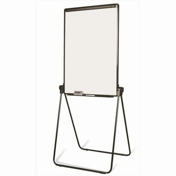 Easy Clean Dry Erase Footbar Folds To A Table Presentation Easel, Black