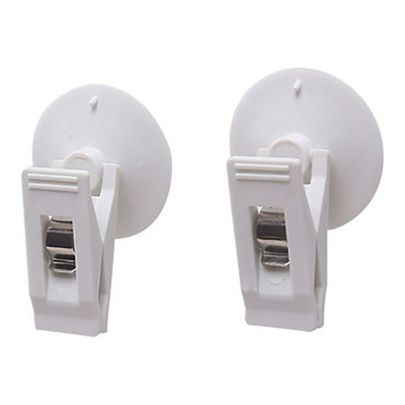 

Hjktuzi Set of 2 Car Suction Cups Sunshade Curtains Card Holder Securing Clip (White)