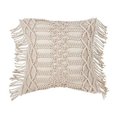 thumbnail image 6 of Fennco Styles MacramÃ© Collection Shabby Chic Fringed Trim 100% Pure Cotton 18 x 18 Inch Throw Pillow, 6 of 11