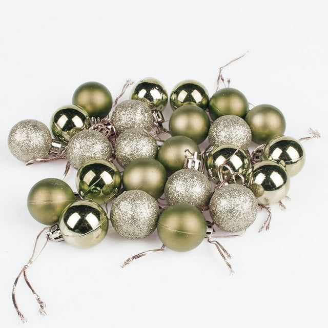 UsRHHA 3cm Christmas Tree Ornaments 24PC Plastic for Holiday Decor, Shatterproof Bauble Set for Xmas Tree, Festive Ball Decorations