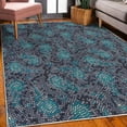 thumbnail image 3 of Paisley Decorative Rug, Modern Mosaic Like Circled Design with Teardrop Shaped Art Illustration, Quality Carpet for Bedroom Dorm and Living Room, 6 Sizes, Dark Turquoise, by Ambesonne, 3 of 4