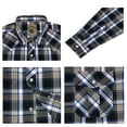 thumbnail image 3 of Coevals Club Men's Western Cowboy Long Sleeve Pearl Snap Plaid Work Shirts Blue White 07 X-Large, 3 of 4