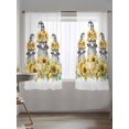 thumbnail image 5 of Sheer Curtains 63 Inch Length, Sunflower Gnomes Semi Sheer Curtains Light Filtering Window Treatment, Spring Eucalyptus Floral Watercolor Privacy Voile Drapes for Living Room Bedroom 52x63 Inch, 5 of 7