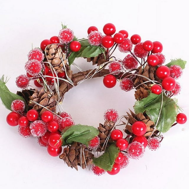 Large Super Thick Prelit Christmas Wreath Realistic Feel with Warm Lights Timer Pine Cone Red Berries Double Frame Battery operated Wreath for Front Door Xmas Decoration indoor outdoor Home