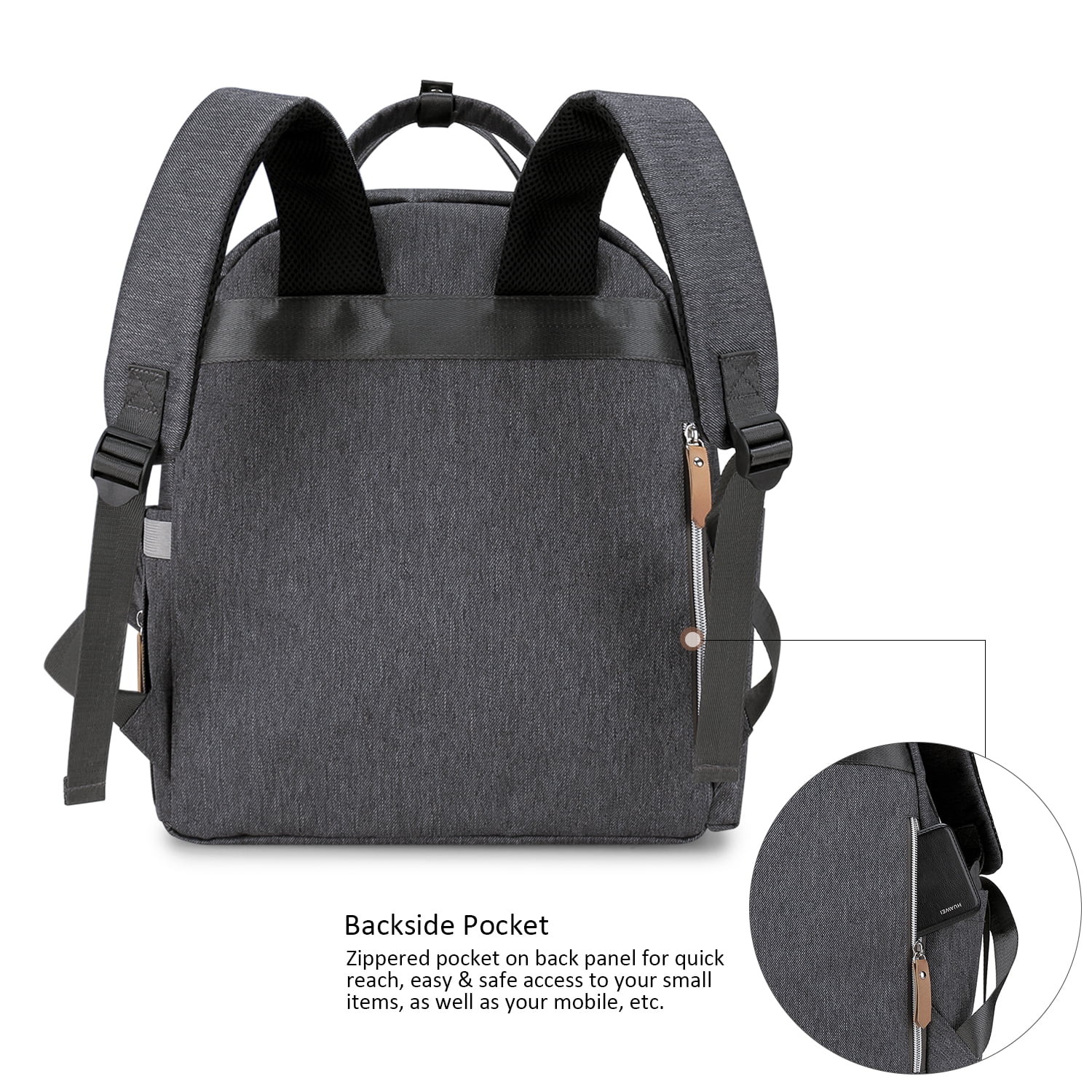 Diaper Bag Backpack with Pacifier Holder Smart Mommy Bag Stroller Organizer with Insulated Pocket&Stroller Strap