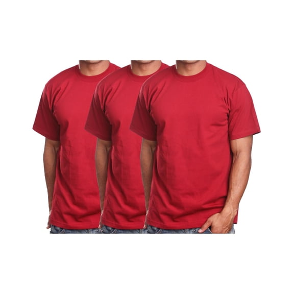 J. METHOD Men's Basic T Shirt – 3 Pack Short Sleeve Crewneck Soft Solid Tee Casual Top Tshirt NEMT119 Red 4XL