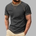 thumbnail image 2 of Annhoo Mens T-Shirt Casual Fashion Crewneck Pullover Color Block Dressy Tops Soft Lightweight Clothes, 2 of 7