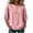 Pink, variant on Boho Linen Tops Women's 3/4 Puff Sleeves Blouse Embroidered Round Neck Henley Shirt Summer Casual Boho Style Clothes
