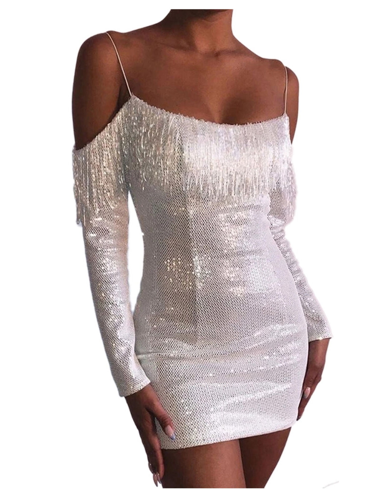 off the shoulder tassel dress