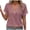 Pink, variant on WXLWZYWL Womens Summer Tops V-Neck Loose Casual Style Short Sleeve T-Shirt Pink