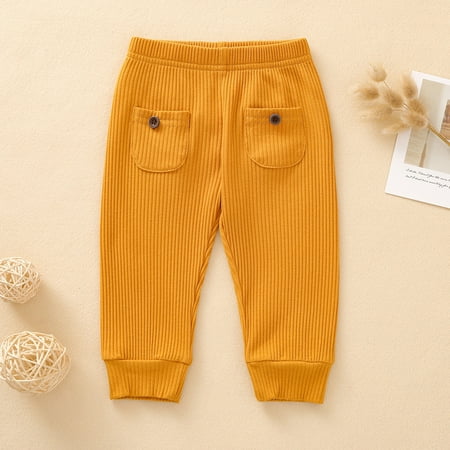 

Simplmasygenix Toddler Pants Cargo Wide Leg Toddler Kids Baby Boys Girls Solid Ribbed Trousers Casual Pants Footed Pants