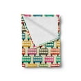 thumbnail image 2 of Colorful Soft Flannel Fleece Throw Blanket, London's Famous Double Decker Bus Silhouettes Pattern with Worn out Background, Cozy Plush for Indoor and Outdoor Use, 70" x 90", Multicolor, by Ambesonne, 2 of 5