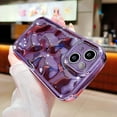 thumbnail image 2 of iPhone 14 Holographic Case, Cute Laser 3D Water Ripple Bling Glitter Luxury Plating Wave Shape Phone case for Women Girls Silicone Protection Cover (Light Purple), 2 of 18