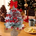 thumbnail image 7 of 19.7 Inch Artificial Christmas Tree with LED Lights, Pre-Decorated Mini Tabletop Xmas Tree with Ornaments, Bow, and Snow, Holiday Decor for Home and Business, 7 of 7