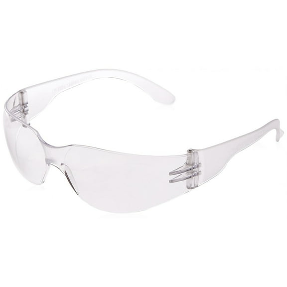 Radians Clear Safety Glasses, Scratch-Resistant, Wraparound, One Size
