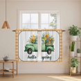 thumbnail image 2 of Hello Spring Tier Curtains 54 Inch Length, Easter Flowers Green Truck Floral Orange Plaid Cafe Short Curtains for Bathroom Over Sink, Small Kitchen Curtain Light Filtering Drapes 2 Panels 27.5"Wx54"L, 2 of 8