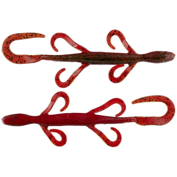 Big Bite Baits 6 inch Pro Lizard Soft Plastic (Green Pumpkin/Texas Red)