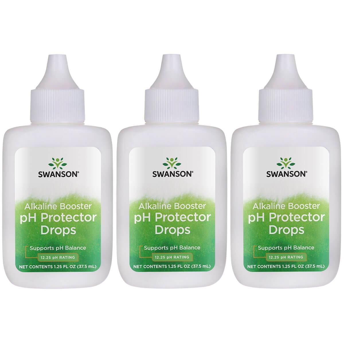 Swanson Alkaline Booster - pH Protector Drops with 12.25 pH Rating - Make Your Own Alkaline Water - Add to Distilled Water to Help Maintain pH Balance (1.25 Fl Oz) (3 Pack)