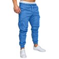 thumbnail image 2 of Men Cargo Pants Clearance Fall and Winter Multi Pocket Christmas Gift Solid Navy Pants for Men Size 2XL, 2 of 7