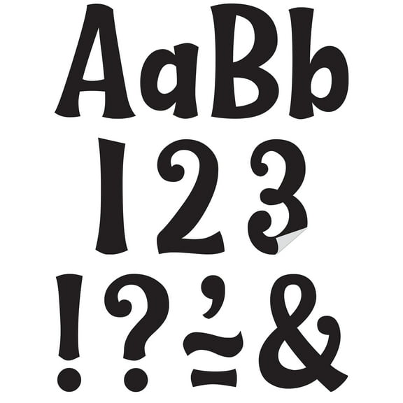 Teacher Created Resources Black 4" Wild Whimsy Self-Adhesive Letters, 222 Pieces