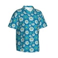 thumbnail image 2 of Daiia Daisies Flowers Hawaiian Shirt for Men Gentle Cotton Regular Short Sleeve Casual-X-Large, 2 of 9