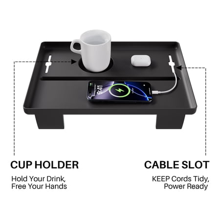 JOYMOOP Clip-On Bedside Shelf for Bunk Beds, Dorm Room Essentials, Bedside Caddy, No-Tool Install Bed Side Table Storage for Loft, Platform Beds, Nightstand Caddy for Phone, Glasses, Book, Black