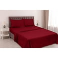thumbnail image 3 of ROYALE LINENS Striped Bed Sheet Set - Microfiber 1800 Bedding - 1 Fitted Sheet, 1 Flat Sheet, 2 Pillowcase - Wrinkle & Fade Resistant - 4 Piece Damask Stripe Bed Sheet Set (Stripe Burgundy, Queen), 3 of 10