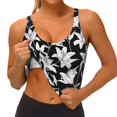 thumbnail image 3 of Fotbe Lilies Flowers Sujetador Deportivo Largo sin Aros para Mujer con Almohadillas y Soporte Medio, Transpirable y Absorbente, Camiseta Tipo Chaleco o Tank Top-Small, 3 of 8