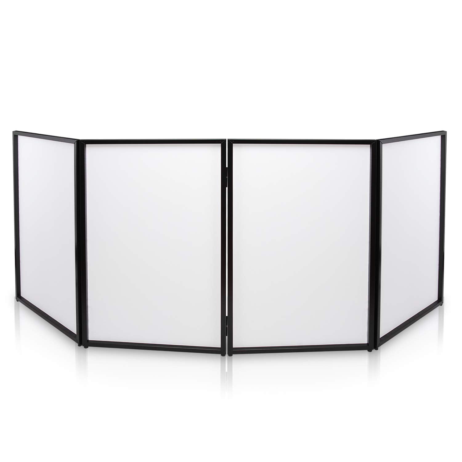 PRORECK DJ Foldable Facade Portable Event Booth Panels 4 Detachable Black Metal Frame Projector Display Scrim Panel with Carry Bag 