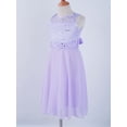 thumbnail image 5 of Yartina Girls Sparkle Belt Sequin Lace Flower Girl Bridesmaid Wedding Party Dresses Ball Gown Lavender 12, 5 of 7