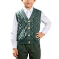 thumbnail image 2 of fatyb Toddler Baby Sweater Vest Sleeveless Button down V Neck School Uniform Cardigan for Boys Girls, 2 of 7