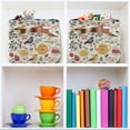 thumbnail image 6 of Yayeee Canvas Storage Basket with Handles for Shelves Fabric Bins Closet Organizer, Birds and Teapots, 6 of 8
