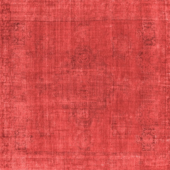 Ahgly Company Indoor Square Oriental Red Industrial Area Rugs, 4' Square
