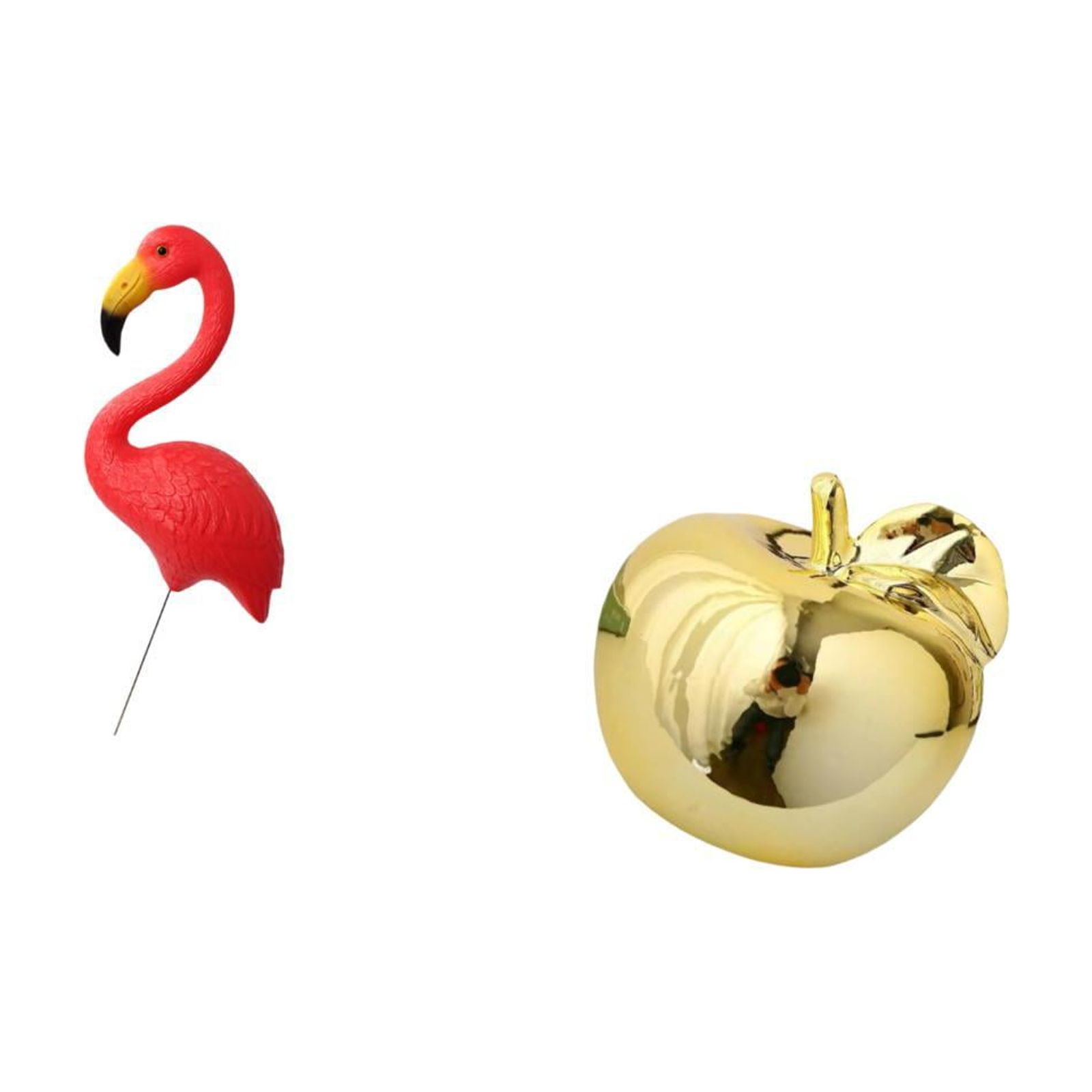 Miulika Bird Statue Figurine Yard Art Ornament Flamingo Garden Stake Sculpture Fruit Ceramic Figurine Decoration Collection Craft Delicate Ornament Desktop Statue