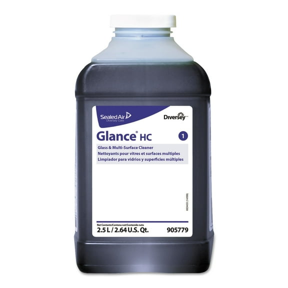 Diversey™ Glance® Glass And Multi-Surface Cleaner, Ammonia Scent, 84.5 Oz Bottle, Case Of 2