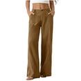 thumbnail image 3 of Wiyuqeen Women's Linen Pants Wide Leg Work Dress Pant Casual Slacks Business Pants with Pockets Solid Dressy Trousers Summer, 3 of 8