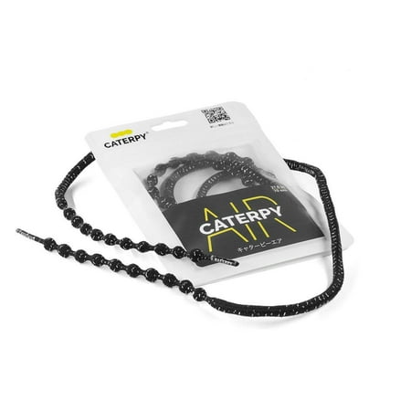 

Caterpy Air - The Ultimate Elastic No Tie Shoelaces for Adults and Kids (Shimmer Black Small: 21.5in / 55cm)