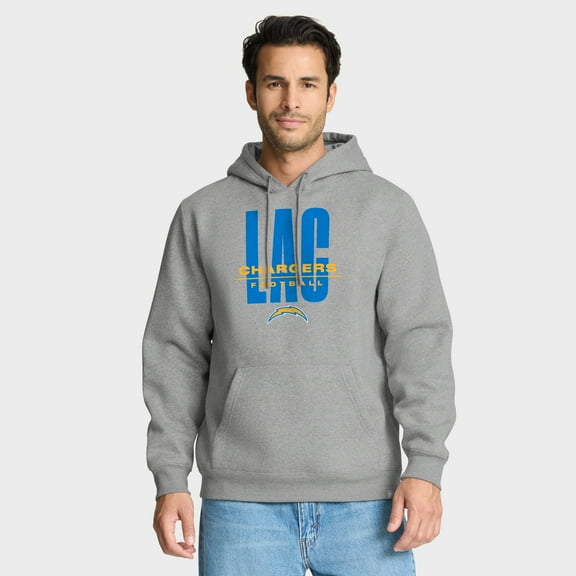 Men's Fanatics Heather Gray Los Angeles Chargers Right Tackle Legacy Pullover Hoodie