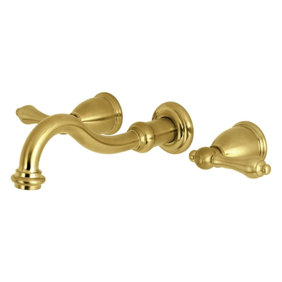 Kingston Brass KS3027AL Restoration Two-Handle Wall Mount Roman Tub Faucet, Brushed Brass