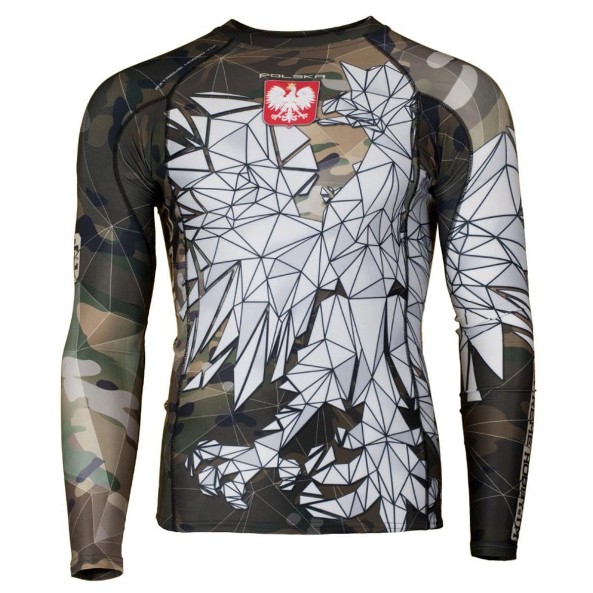 Men's Polska Rash Guard MMA BJJ Long Sleeve Camo
