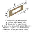 thumbnail image 5 of Amerock Medora 5-1/16 inch (128mm) Center-to-Center Rectangle Golden Champagne Cabinet Pull Backplate, 5 of 6