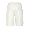 thumbnail image 4 of Dwellite Cargo Shorts for Men Below Knee Length Hiking Work Loose Fit Lightweight Bermuda Short with Multi Pockets White 2XL, 4 of 6