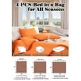 thumbnail image 5 of MorroMorn Comforter Set Queen Size, 4 Pieces All Season Bedding Comforters Sets, Soft Bed Set with 1 Down Alternative Duvet Insert 90×90 Inches, 2 Pillow Cases & 1 Fitted Sheet (Queen, Orange), 5 of 6