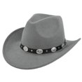 thumbnail image 3 of Classic Cowboy Hat Retro Jazz Hat Ethnic Wool Top Hat Felt Hat Retro Faux Sheep Hat Cowboy Hat, 3 of 5