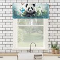 thumbnail image 3 of Cartoon Panda Kitchen Valance Curtain Rod Pocket Funny Animal Bamboo Forest Flowers Butterfly Window Treatment Valance Curtains for Bathroom 54 by 18 in, 1 Panel, 3 of 6