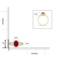 thumbnail image 4 of ANGARA Natural Oval 1 ct Ruby Split Shank Halo Engagement Ring in 14K Yellow Gold for Women (Size-7x5mm) | July Birthstone, Birthday, Anniversary, Jewelry Gift for Women | Natural Ruby Ring, 4 of 9