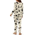 thumbnail image 5 of Tutoliy Halloween Pajamas for Women Cat Bat Printed Pjs Set Long Sleeve Pajama Jogger Pants Spider Web Printed Sleepwear Cozy Loungewear with Pockets, S, 5 of 7