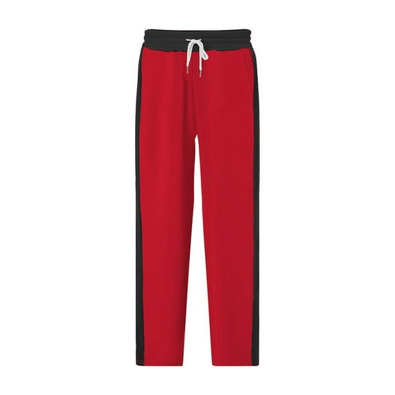 Mens Sweatpants Casual Pants for Men Autumn And Winter Men's Casual Pants Heavy Loose Color Collision Splicing Straight Sports Sweatpants