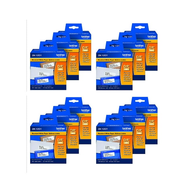 Brother Genuine DK-1201 Die-Cut Standard Address Labels, 400 Labels per Roll, 12 Rolls (For Use ...