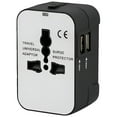 thumbnail image 3 of Cargador Global en para Celular Adaptador Enchufe CA Pared para Con Dos Puertos Carga USB Adecuado para EE. UU. UE Reino Unido Y Australia (base Negra Lado Blanco), 3 of 5